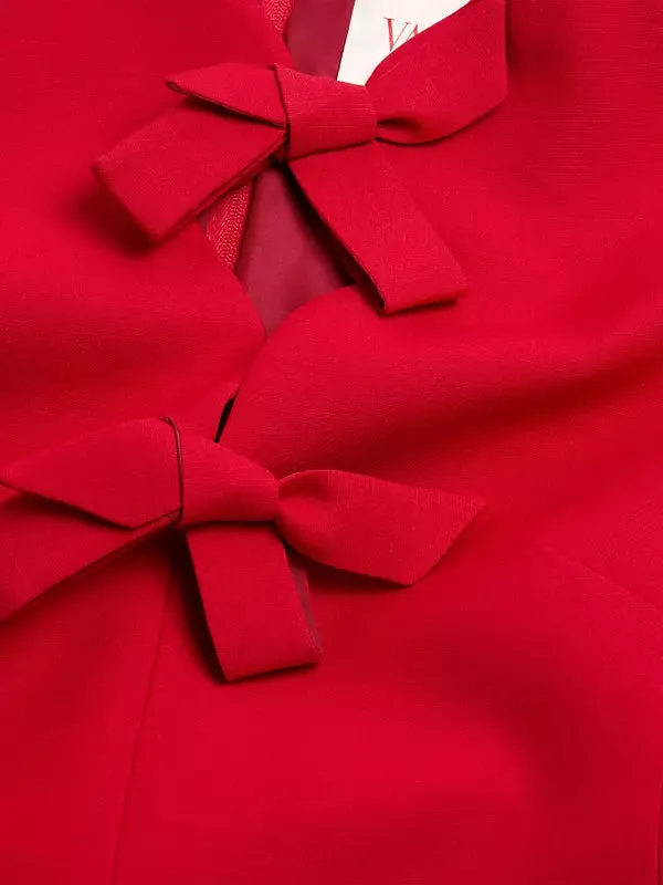 crepe couture bow mini dress in red Gloria Lanvin