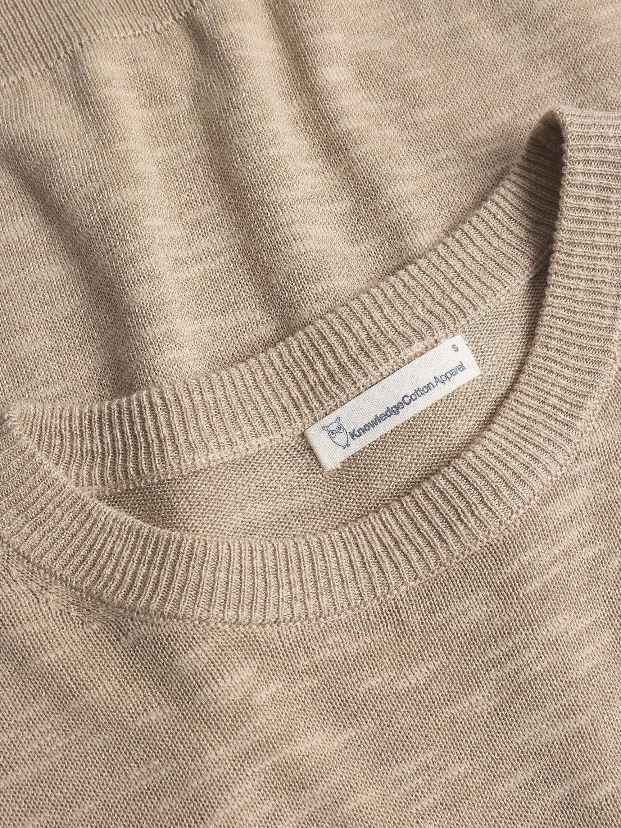 Crew neck knit Tencel - Light feather gray Knowledge Cotton