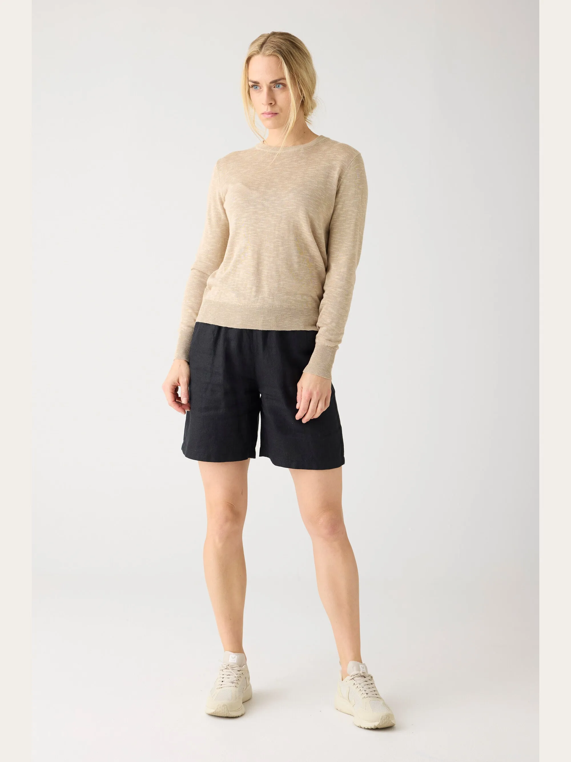 Crew neck knit Tencel - Light feather gray Knowledge Cotton