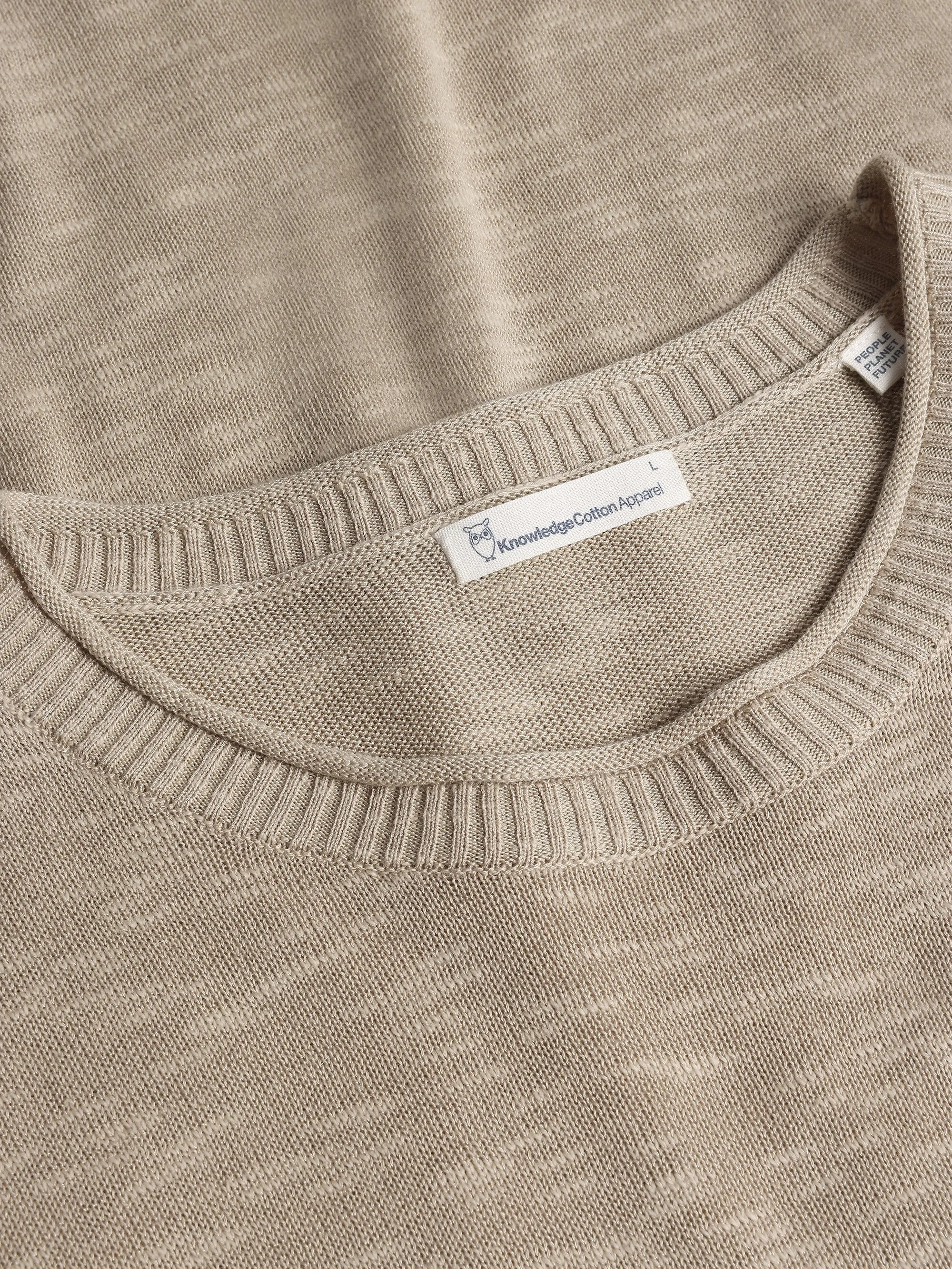 Crew neck knit Tencel - Light feather gray Knowledge Cotton