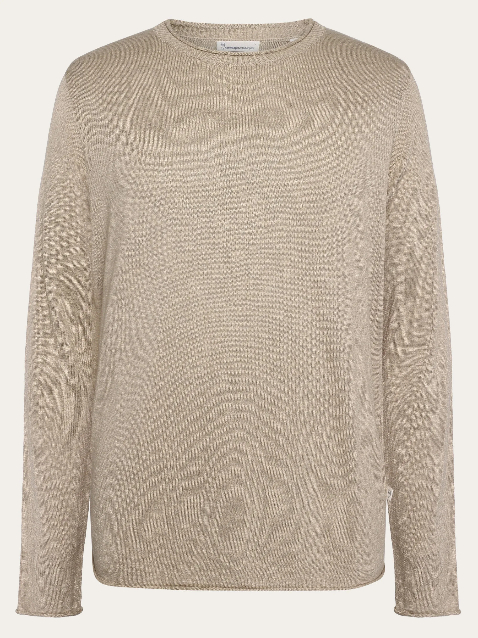 Crew neck knit Tencel - Light feather gray Knowledge Cotton