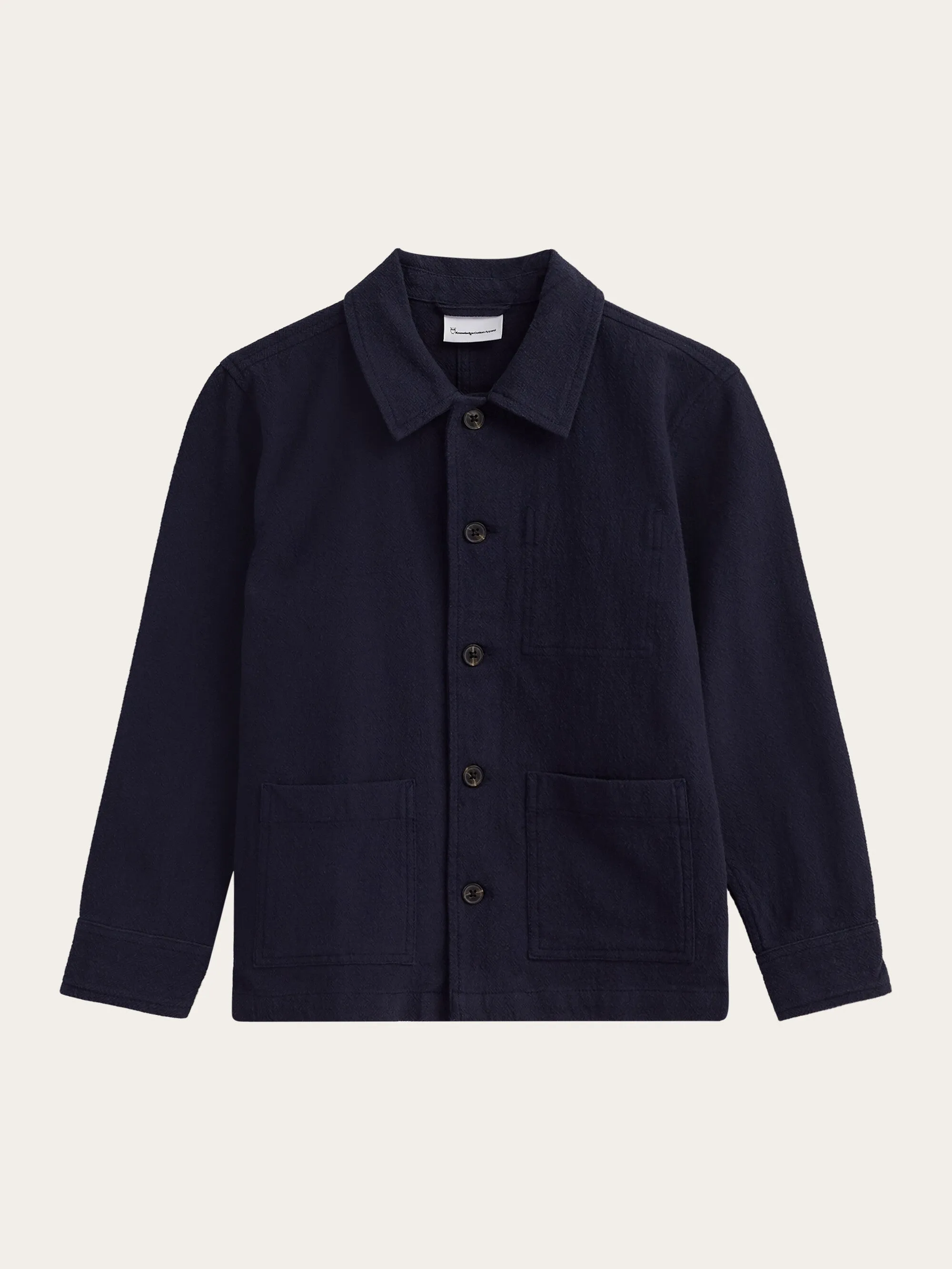 Crushed cotton overshirt - GOTS/Vegan - Total Eclipse Knowledge Cotton