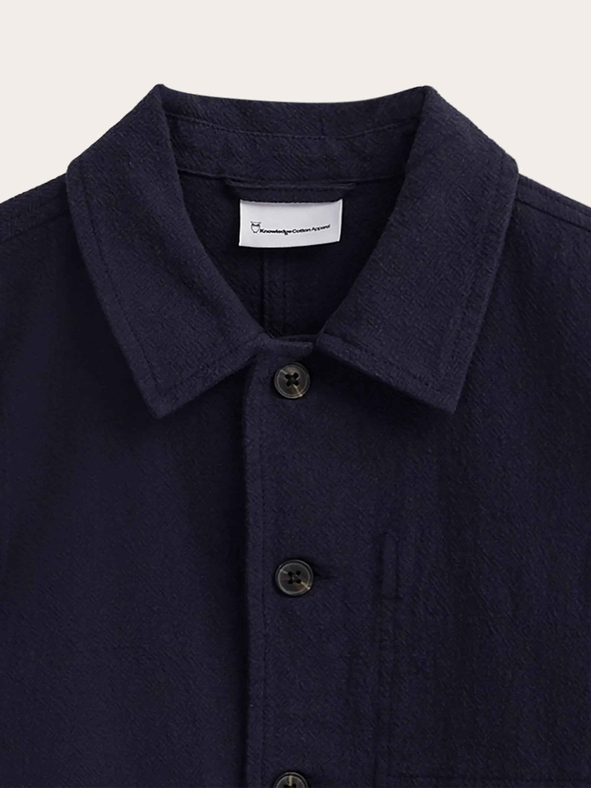 Crushed cotton overshirt - GOTS/Vegan - Total Eclipse Knowledge Cotton