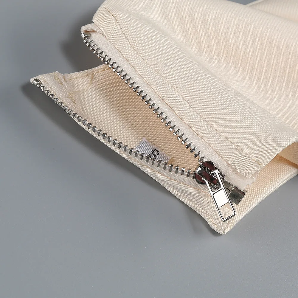 crystal chain embellished fishtail skirt set in apricot Gloria Lanvin