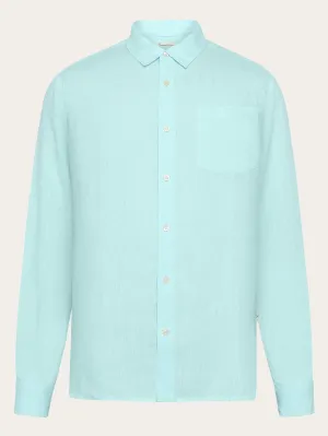 Custom fit linen shirt - Aqua-Esque Knowledge Cotton