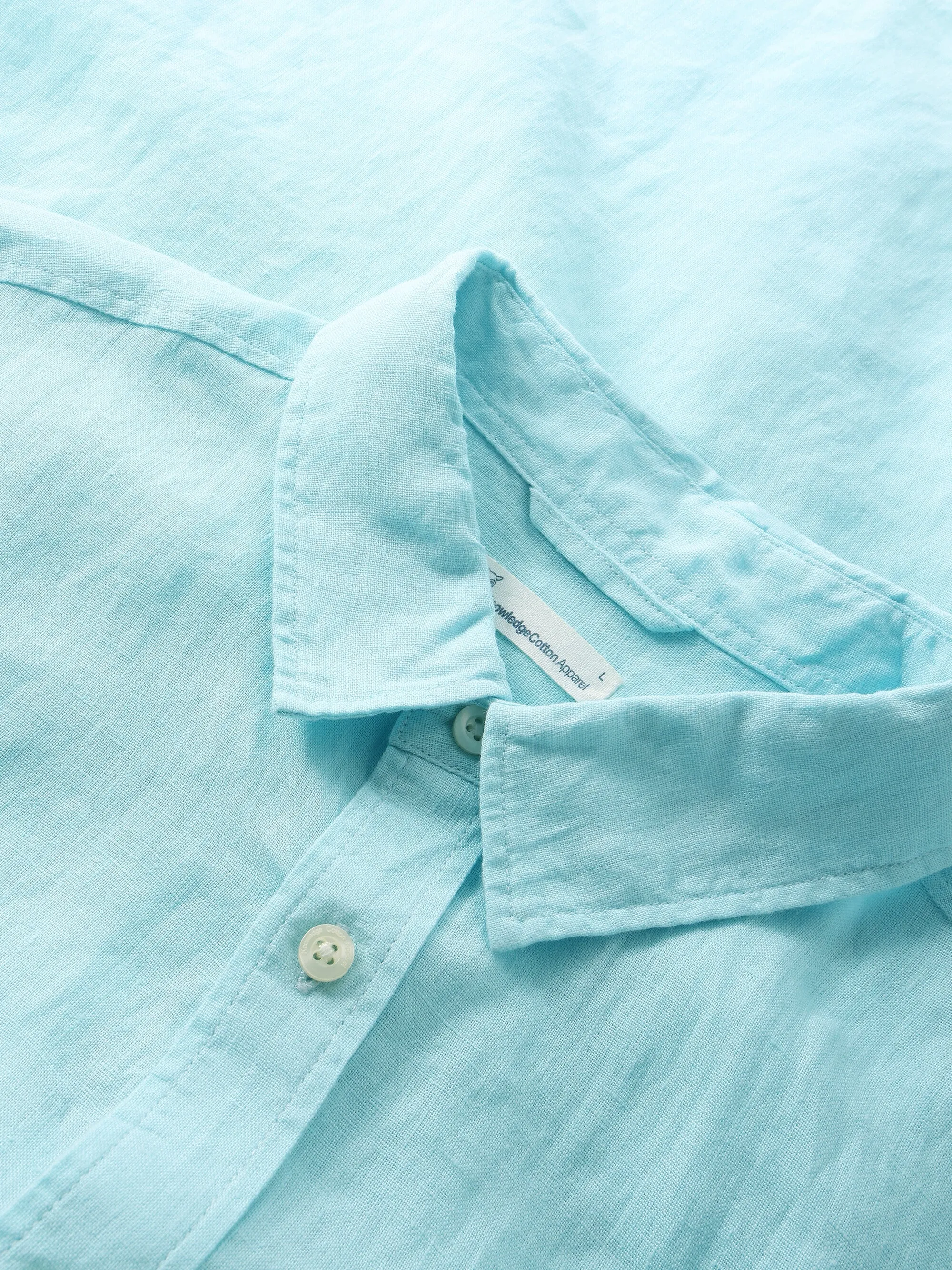 Custom fit linen shirt - Aqua-Esque Knowledge Cotton