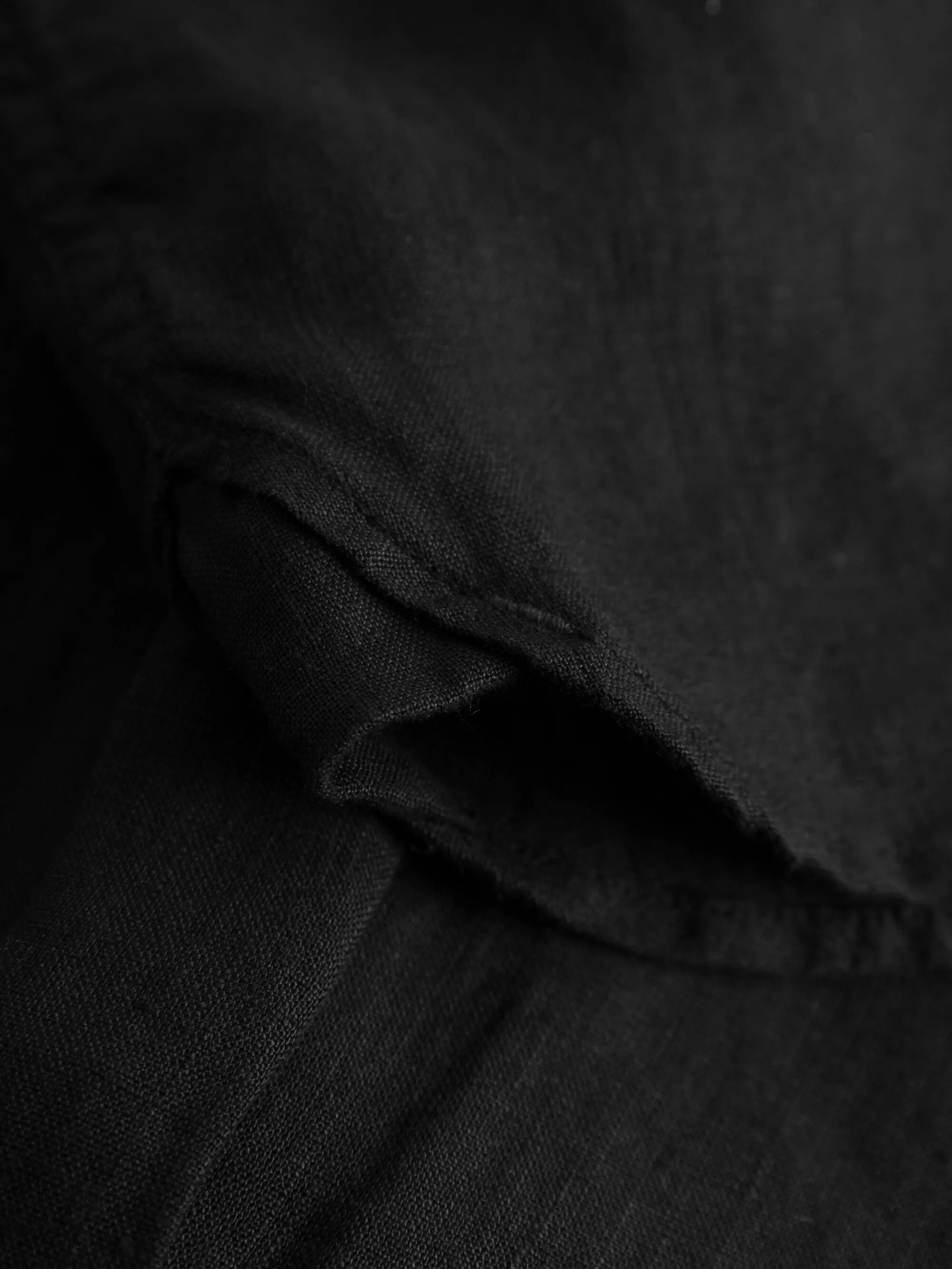Custom fit linen shirt - Black Jet Knowledge Cotton