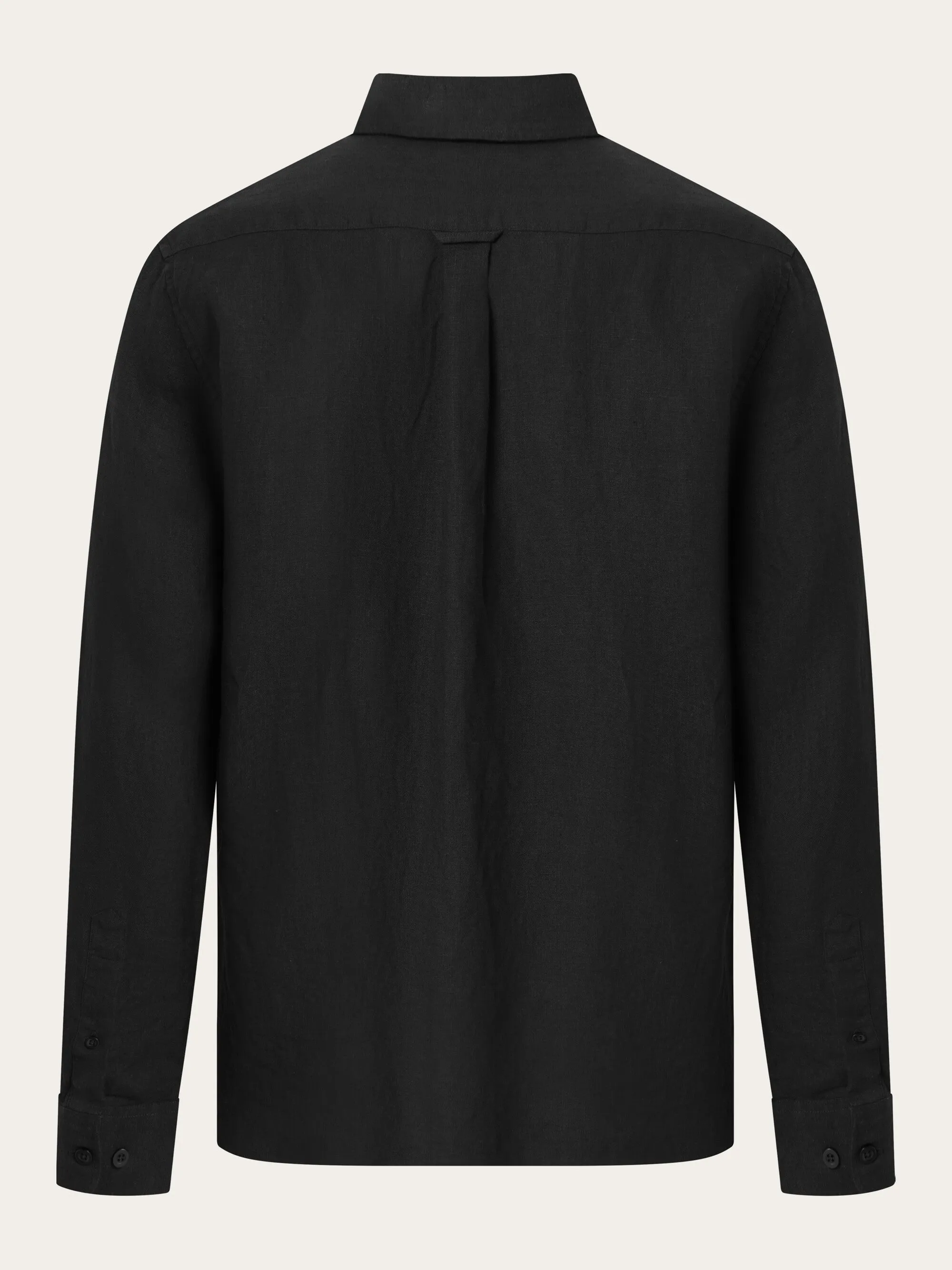 Custom fit linen shirt - Black Jet Knowledge Cotton
