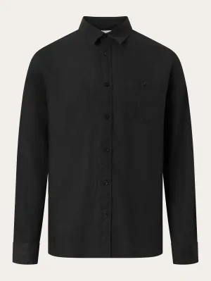 Custom fit linen shirt - Black Jet Knowledge Cotton