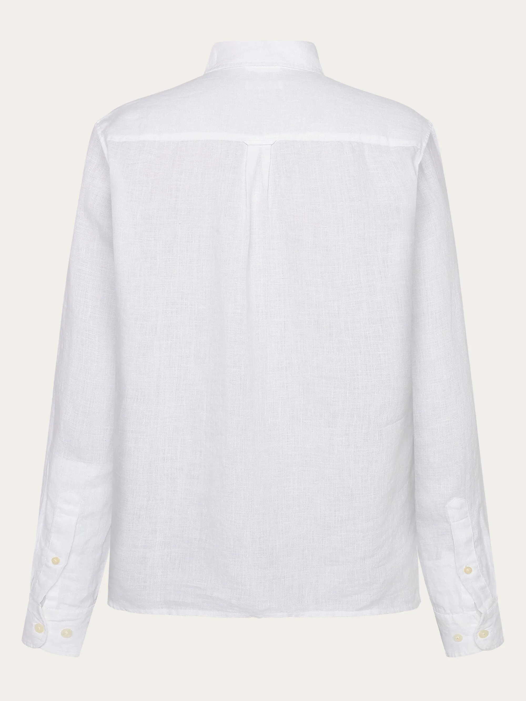 Custom fit linen shirt - Bright White Knowledge Cotton