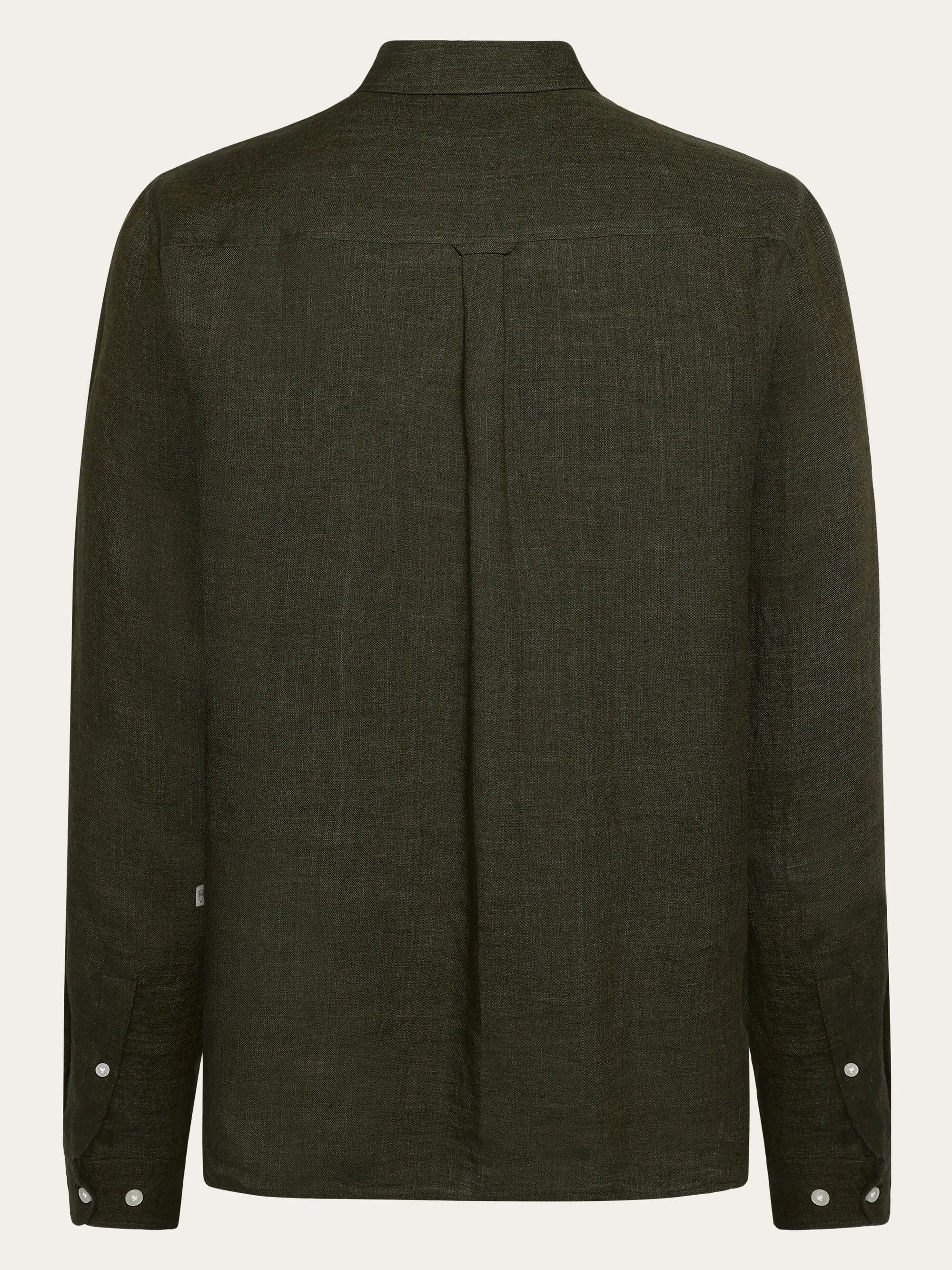 Custom fit linen shirt - Burned Olive Knowledge Cotton