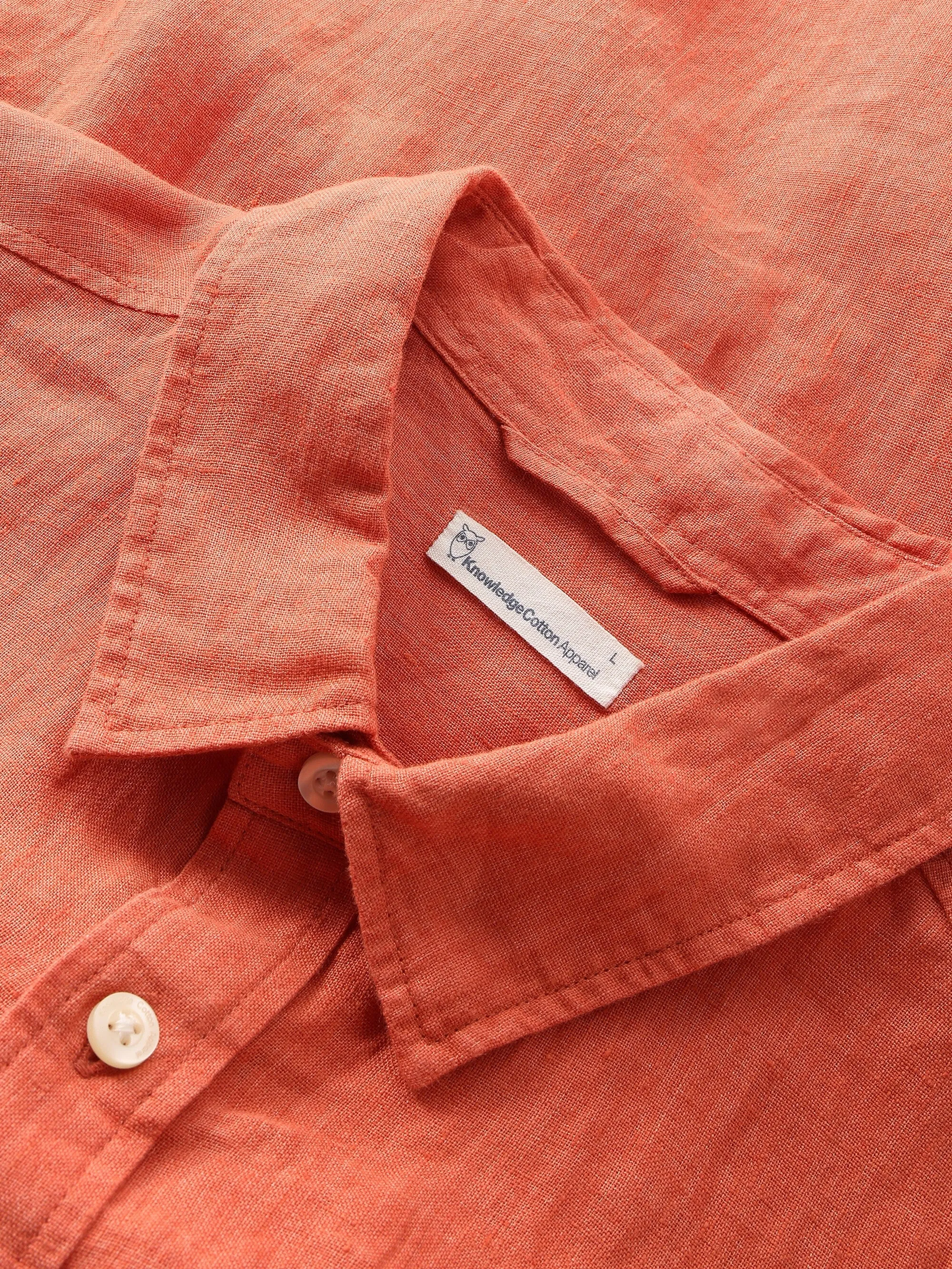 Custom fit linen shirt - Langoustino Knowledge Cotton