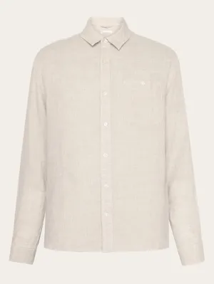 Custom fit linen shirt - Yarndyed - Light feather gray Knowledge Cotton