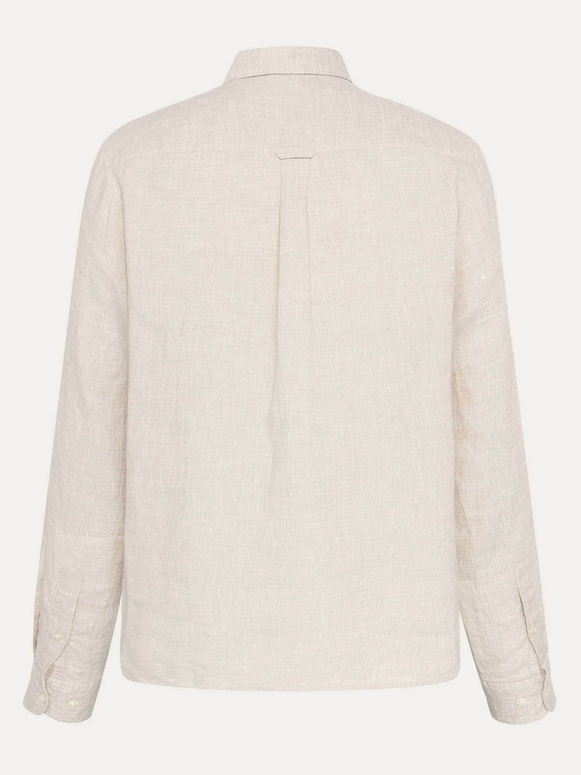 Custom fit linen shirt - Yarndyed - Light feather gray Knowledge Cotton