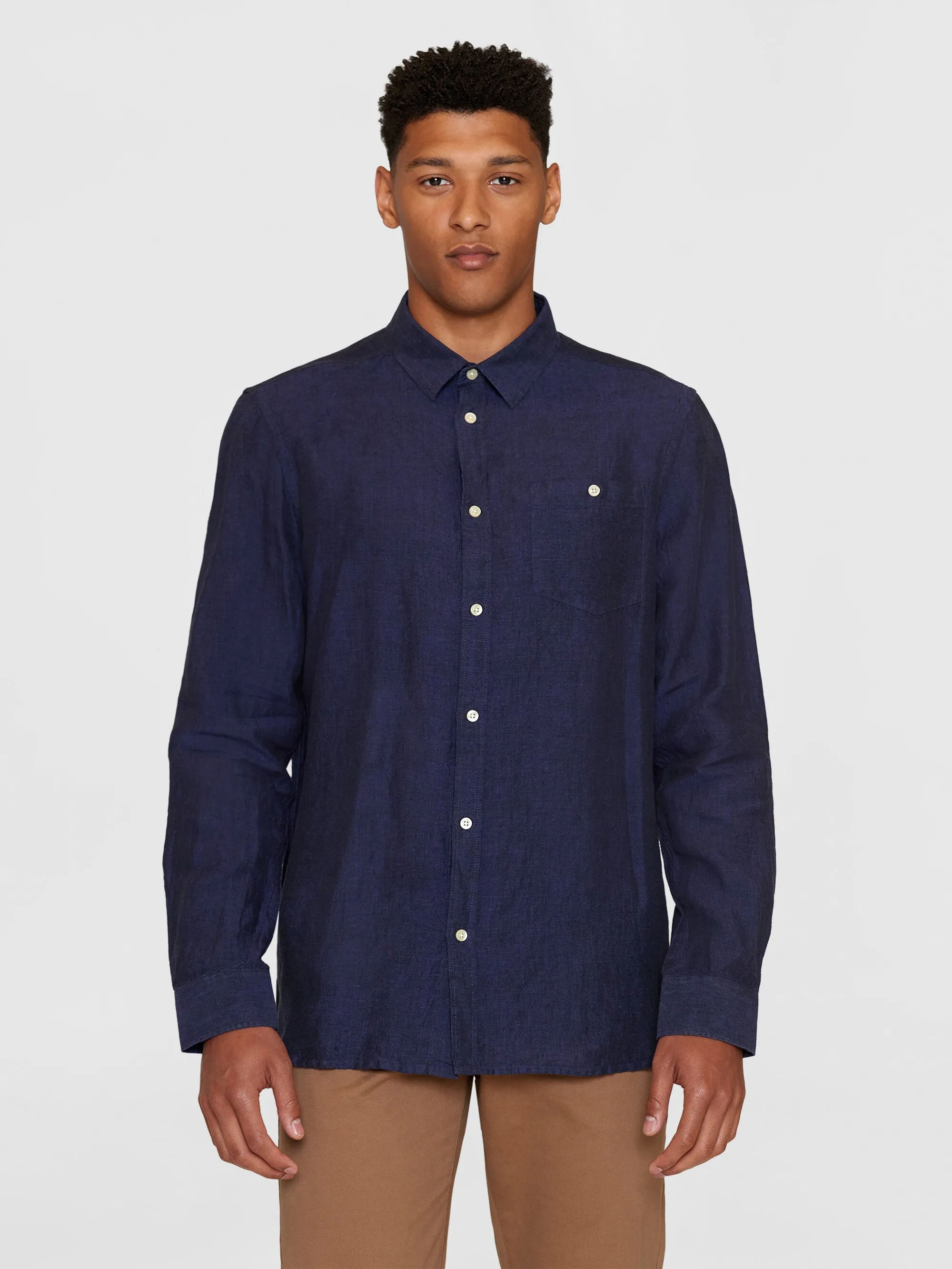 Custom fit linen shirt - Yarndyed - Total Eclipse Knowledge Cotton