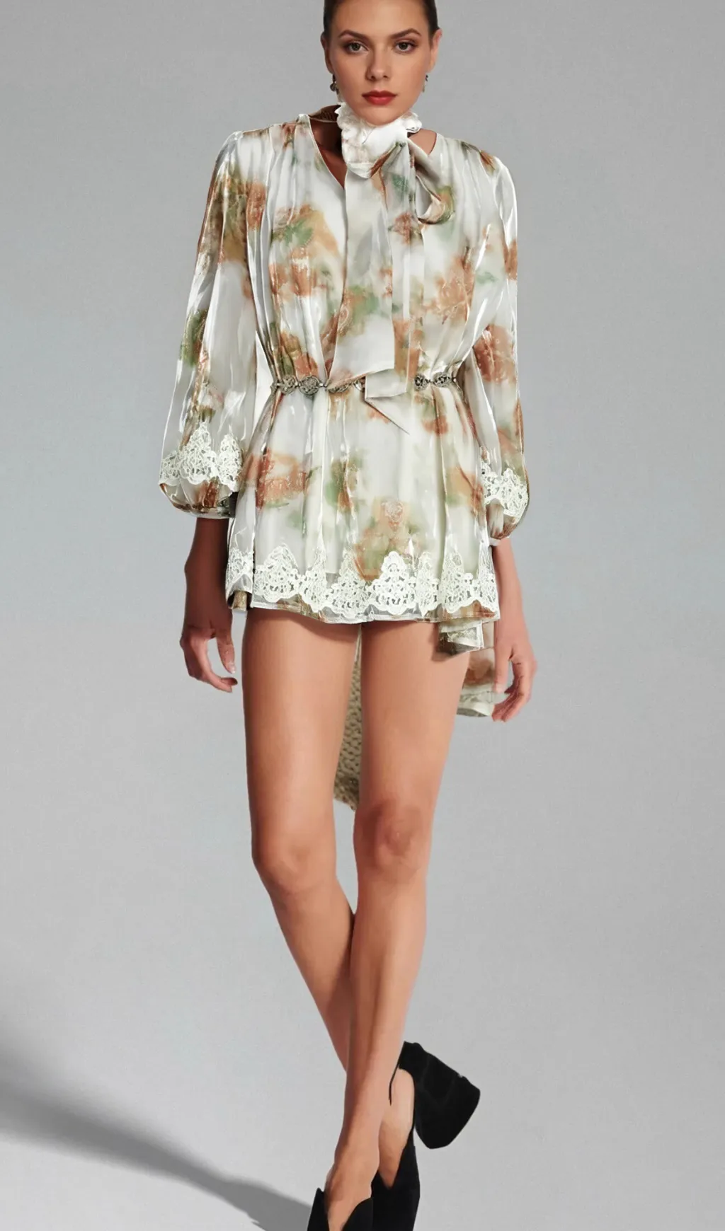Delphine faux-pearl embellished mini dress in Neutrals Gloria Lanvin