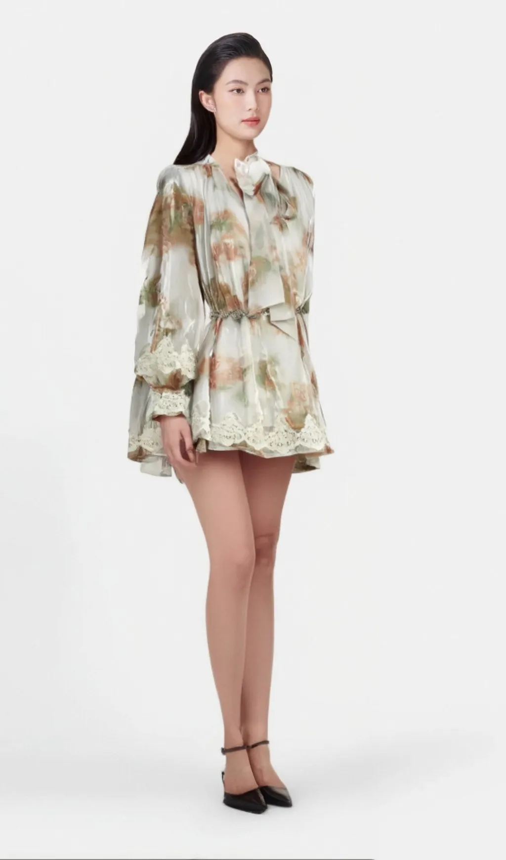 Delphine faux-pearl embellished mini dress in Neutrals Gloria Lanvin