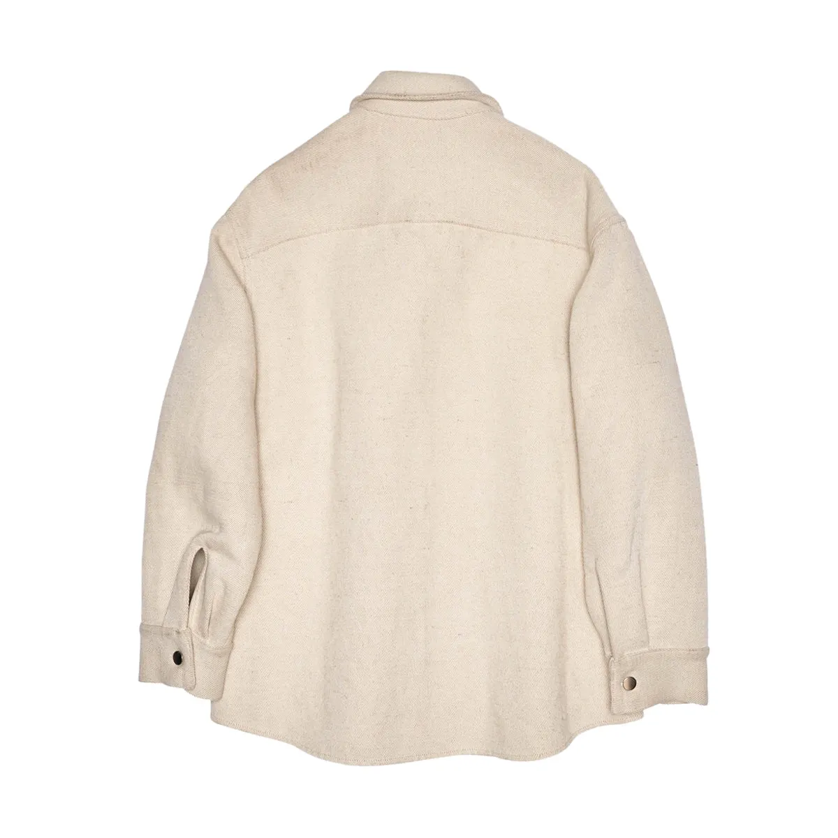 Embroidered Foliage Shirt Jacket 'Off White'