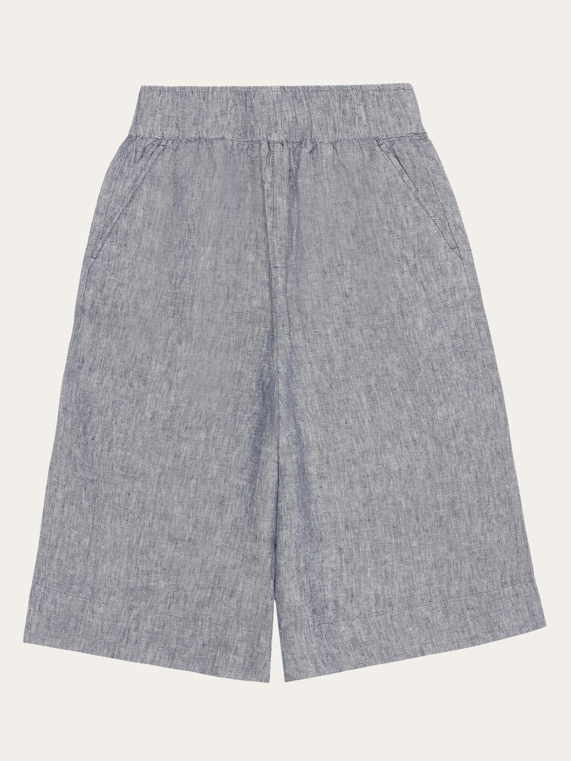 EVE culotte high-rise wide linen shorts - GOTS/Vegan - Vintage Indigo Knowledge Cotton