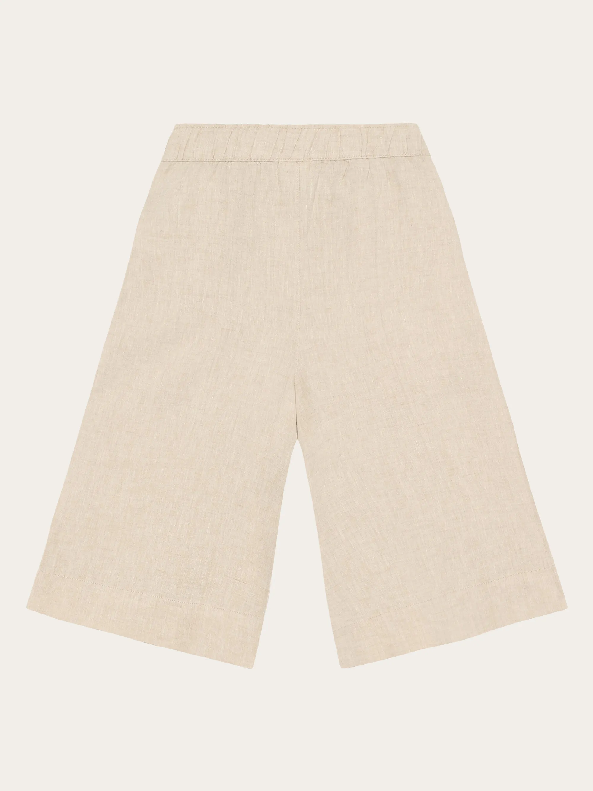 EVE culotte high-rise wide linen shorts - GOTS/Vegan - Yarndyed - Light feather gray Knowledge Cotton