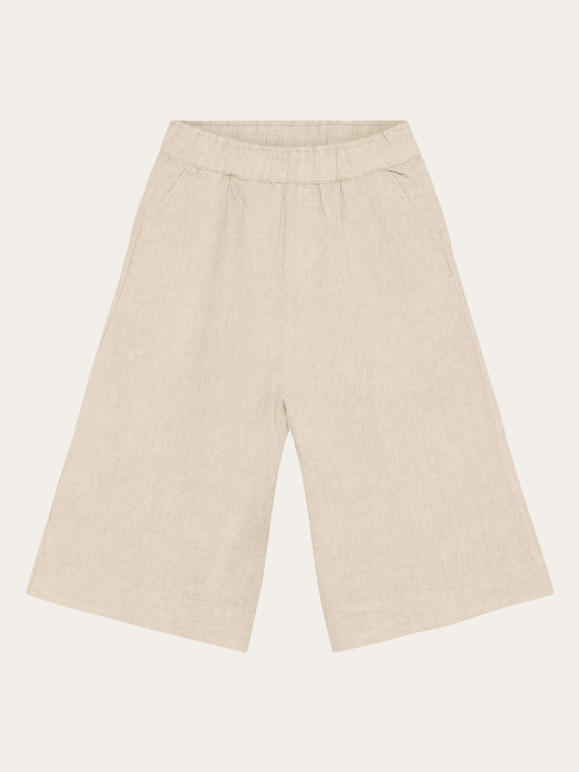 EVE culotte high-rise wide linen shorts - GOTS/Vegan - Yarndyed - Light feather gray Knowledge Cotton