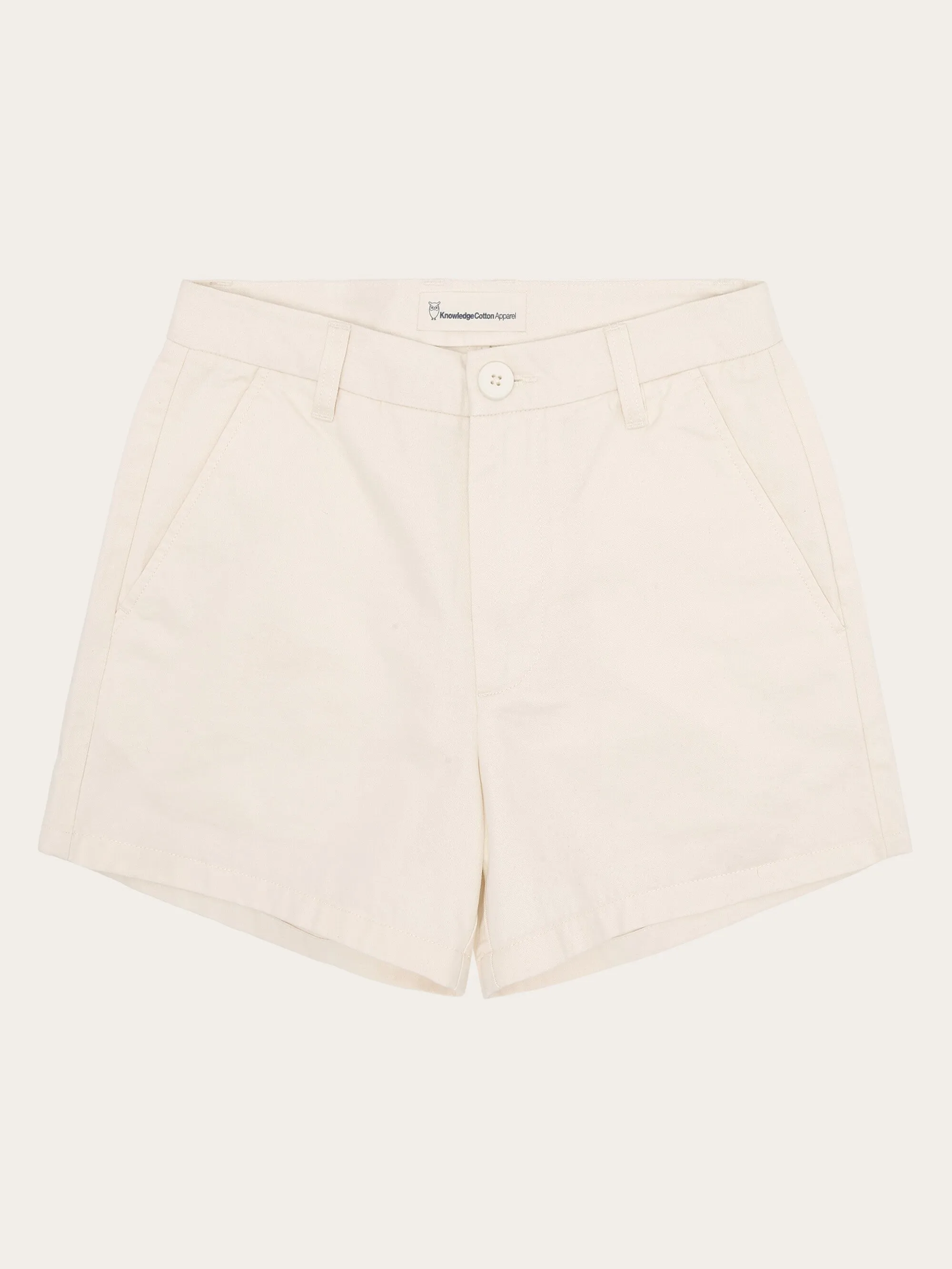 GALE boyfriend mid-rise twill chino shorts - GOTS/Vegan - Egret Knowledge Cotton