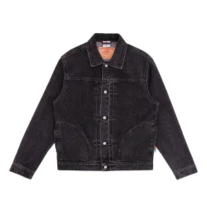 Graffiti Denim Jacket 'Black Neon Green'