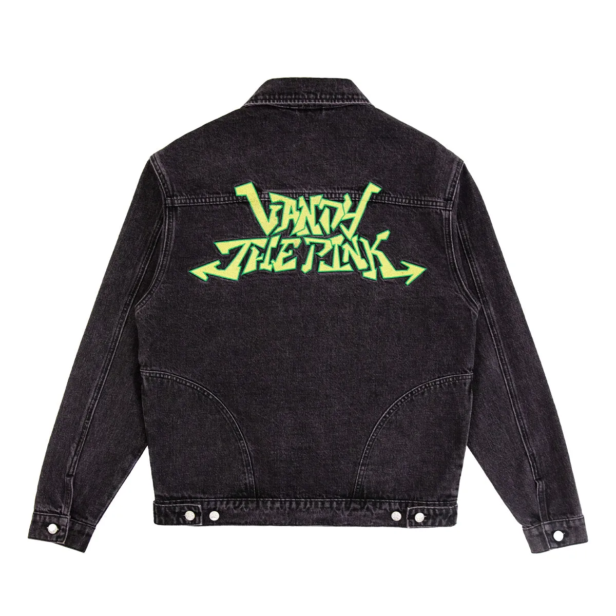 Graffiti Denim Jacket 'Black Neon Green'