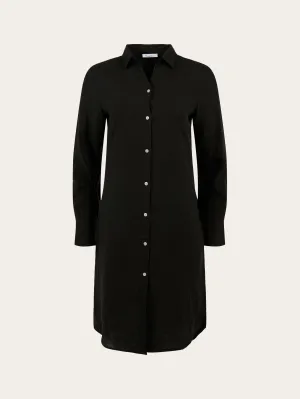 HEATHER classic linen dress - Black Jet Knowledge Cotton