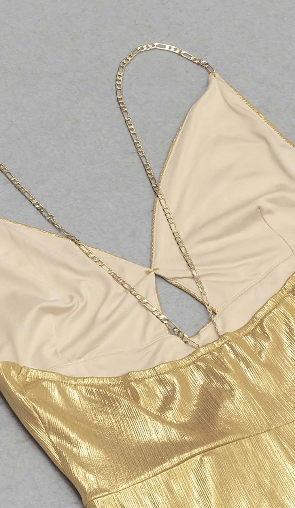 HIP WRAP SLIT MIDI DRESS IN GOLD Gloria Lanvin
