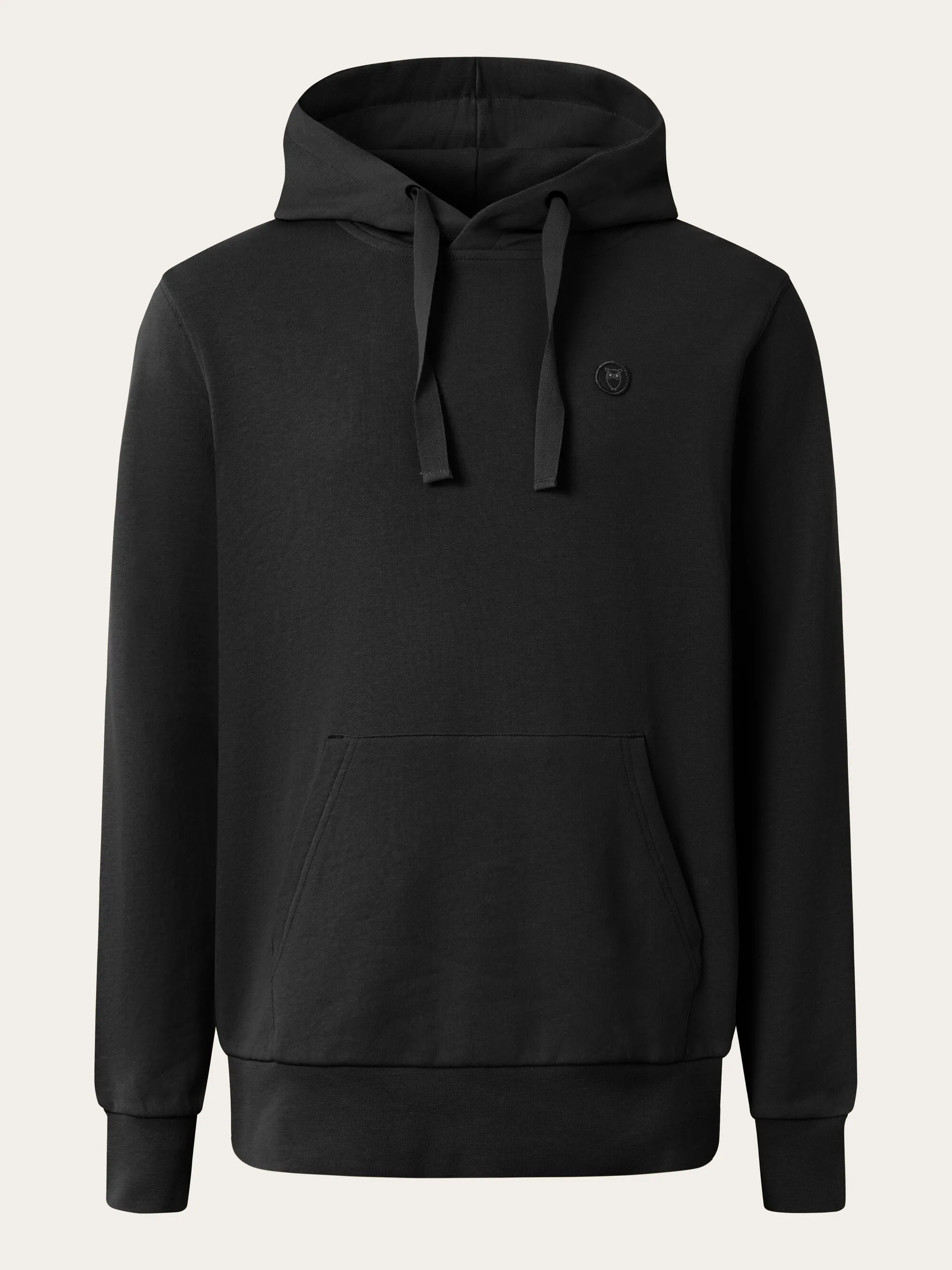 Hood basic badge sweat - Black Jet Knowledge Cotton