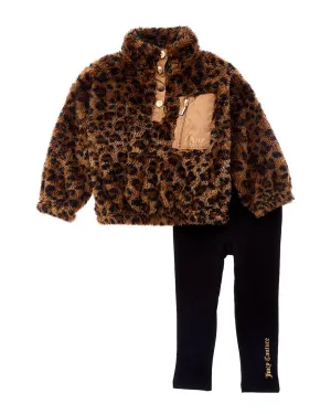 Juicy Couture 2pc Sherpa Pullover & Legging Set