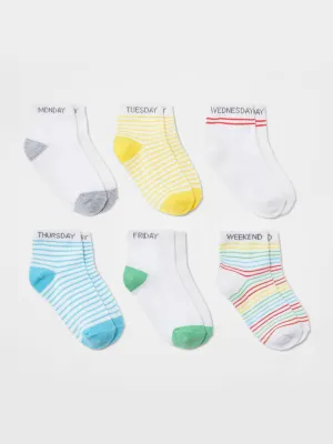 Kids Girl's 6 Pairs Socks,White