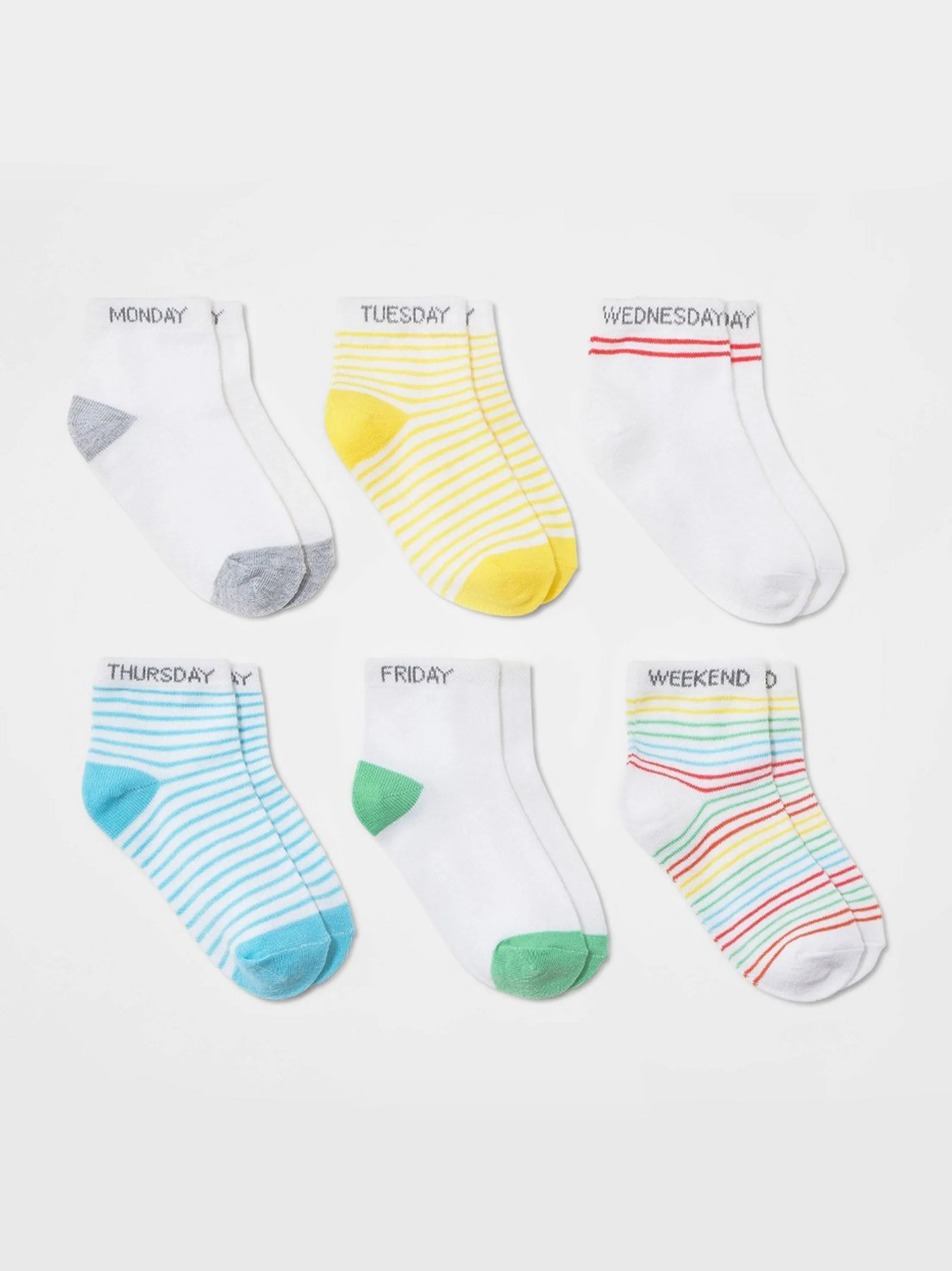 Kids Girl's 6 Pairs Socks,White