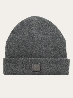 Kids Wool beanie - Dark Grey Melange Knowledge Cotton