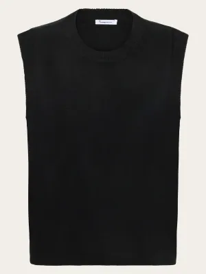 Lambswool Vest - Black Jet Knowledge Cotton
