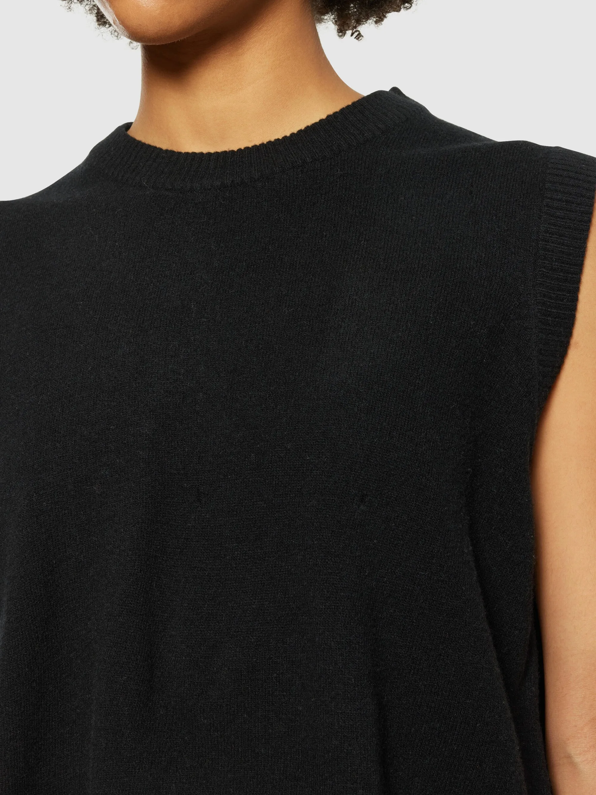 Lambswool Vest - Black Jet Knowledge Cotton