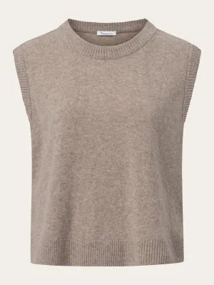 Lambswool Vest - Kelp melange Knowledge Cotton