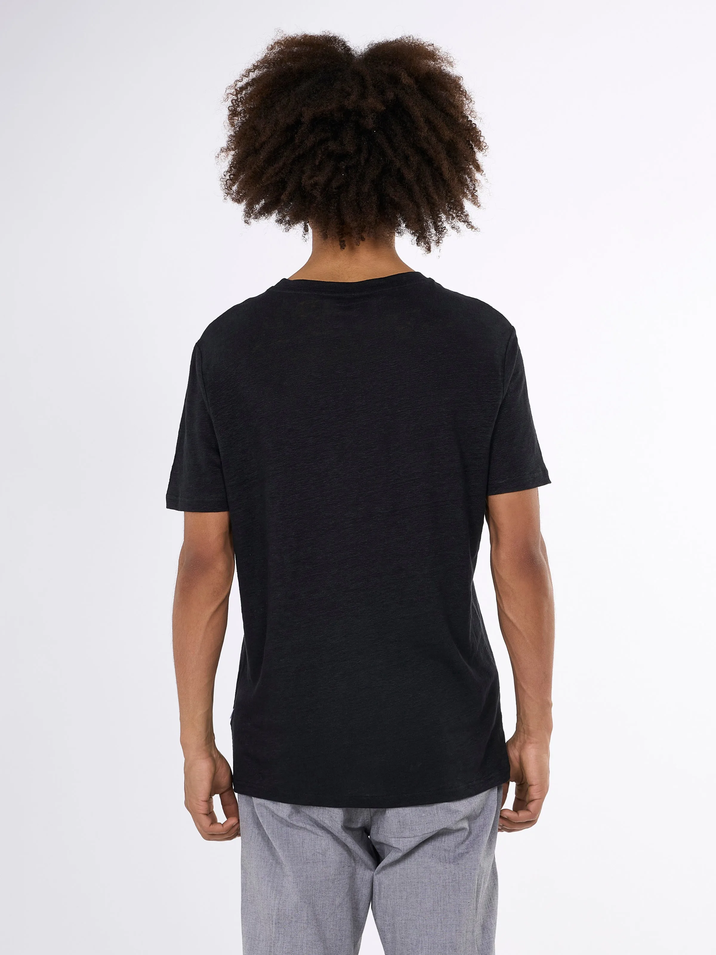 Linen t-shirt - Black Jet Knowledge Cotton