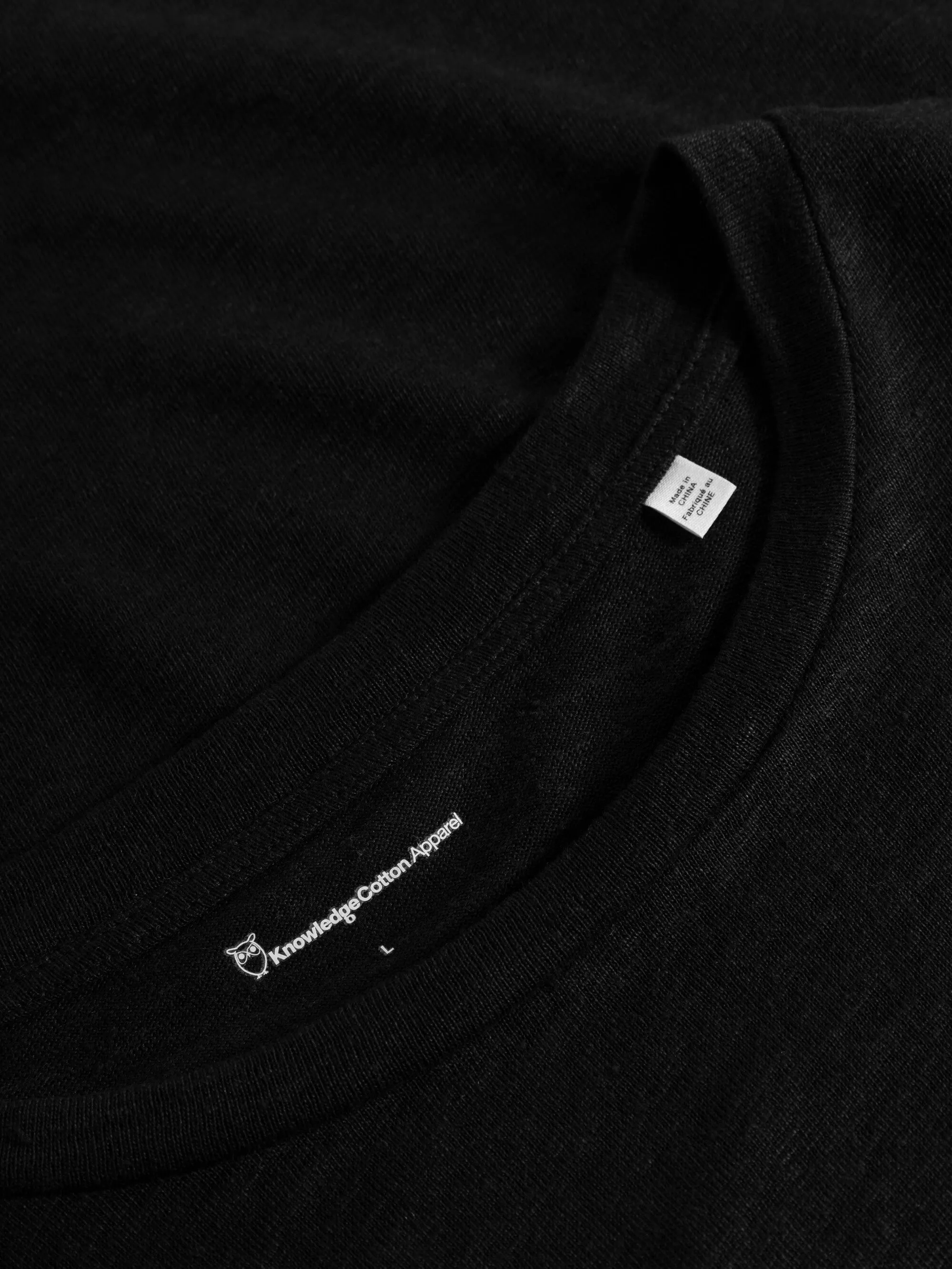 Linen t-shirt - Black Jet Knowledge Cotton