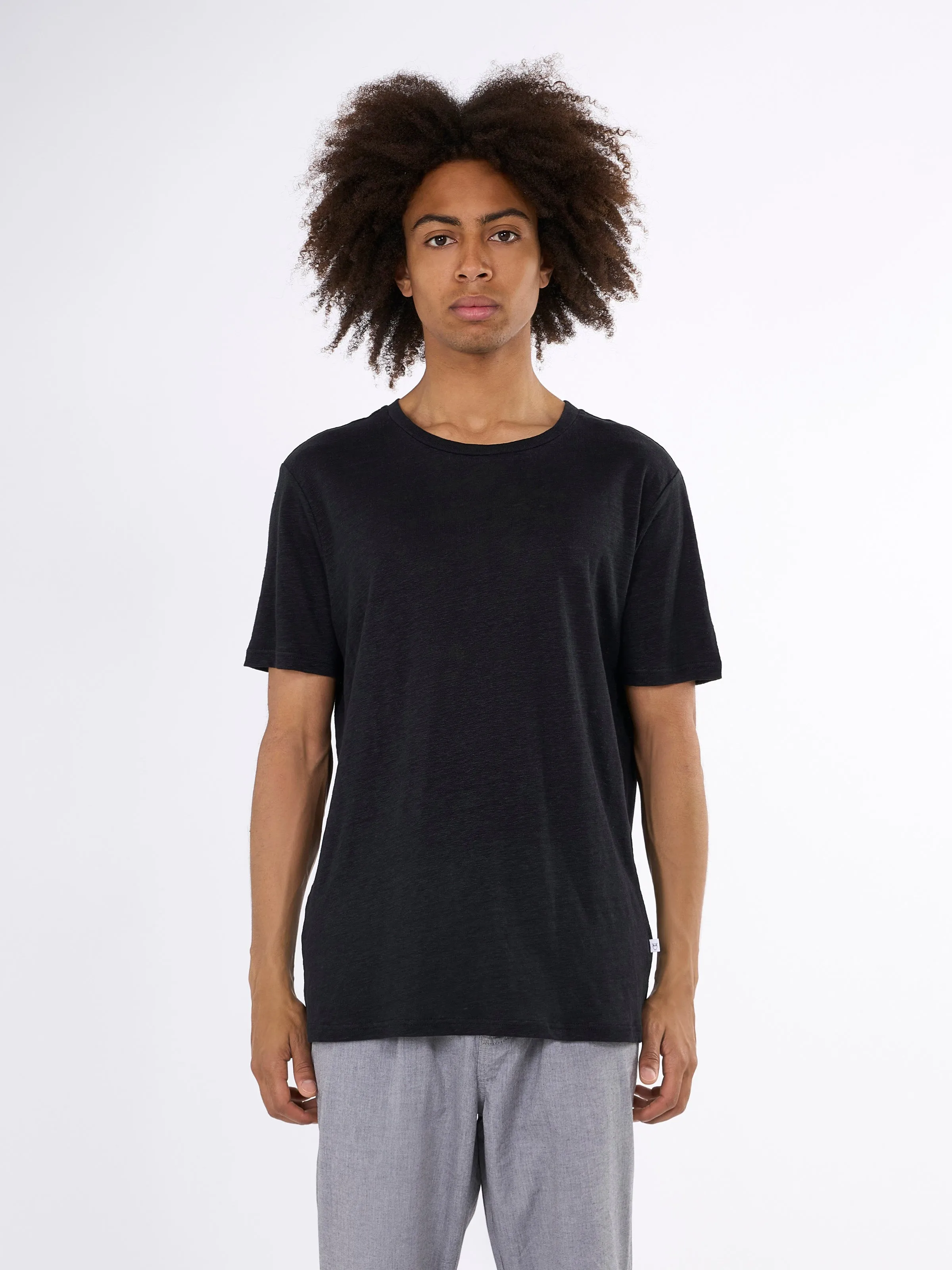 Linen t-shirt - Black Jet Knowledge Cotton