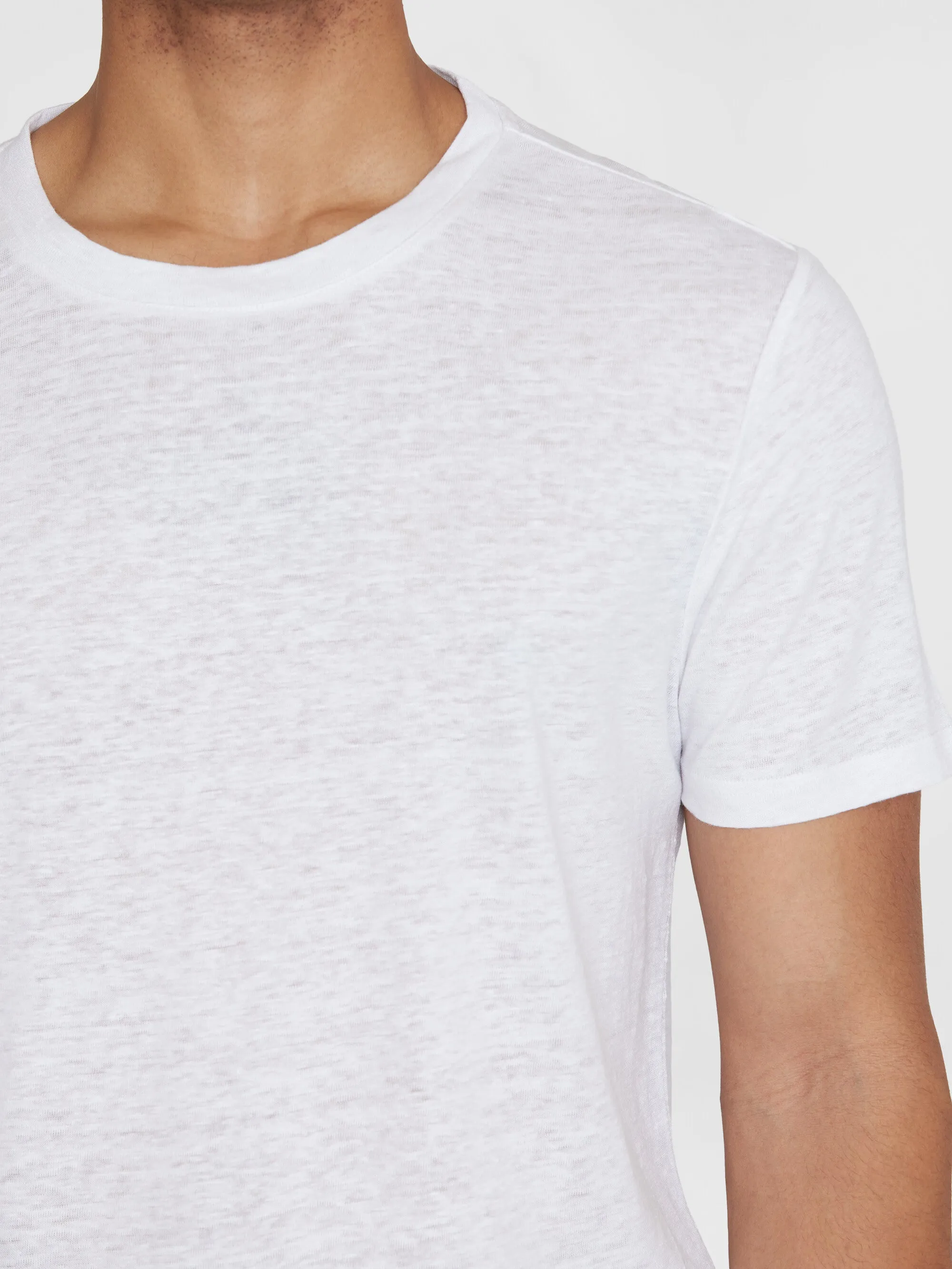 Linen t-shirt - Bright White Knowledge Cotton