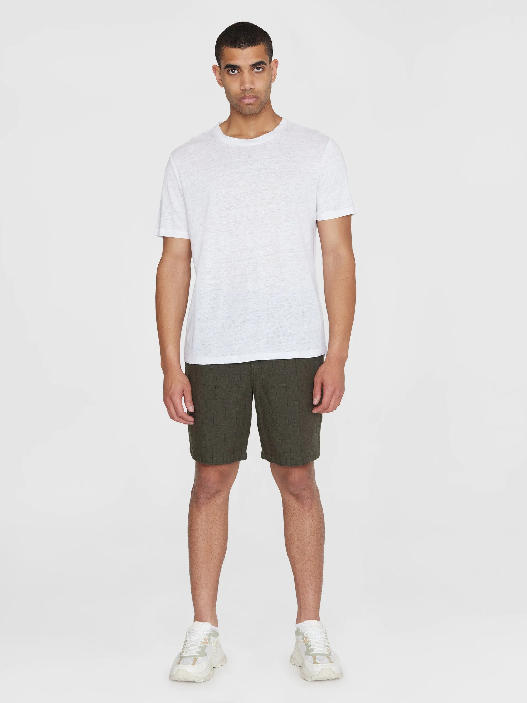 Linen t-shirt - Bright White Knowledge Cotton