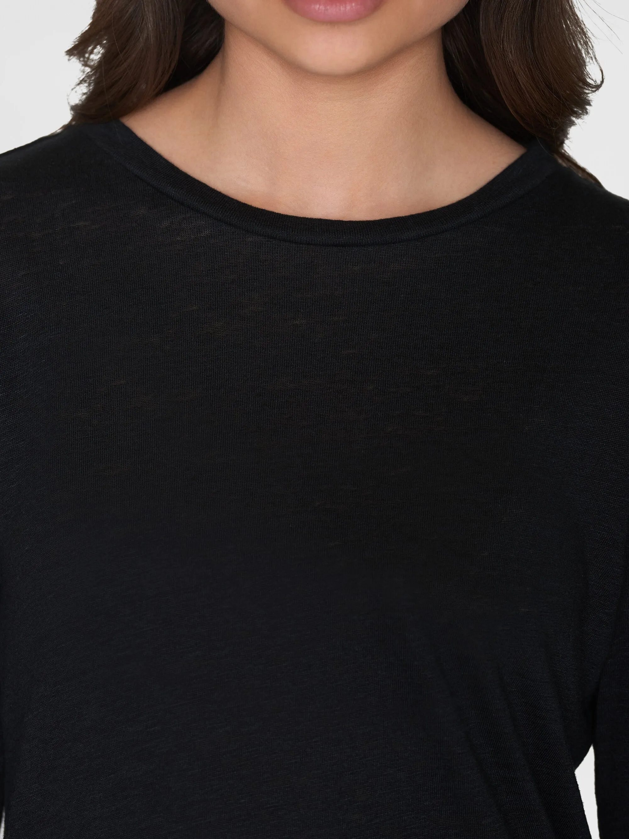 Long sleeve linen t-shirt - GOTS/Vegan - Black Jet Knowledge Cotton