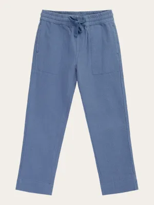 Loose crushed cotton pants - GOTS/Vegan - Moonlight Blue Knowledge Cotton