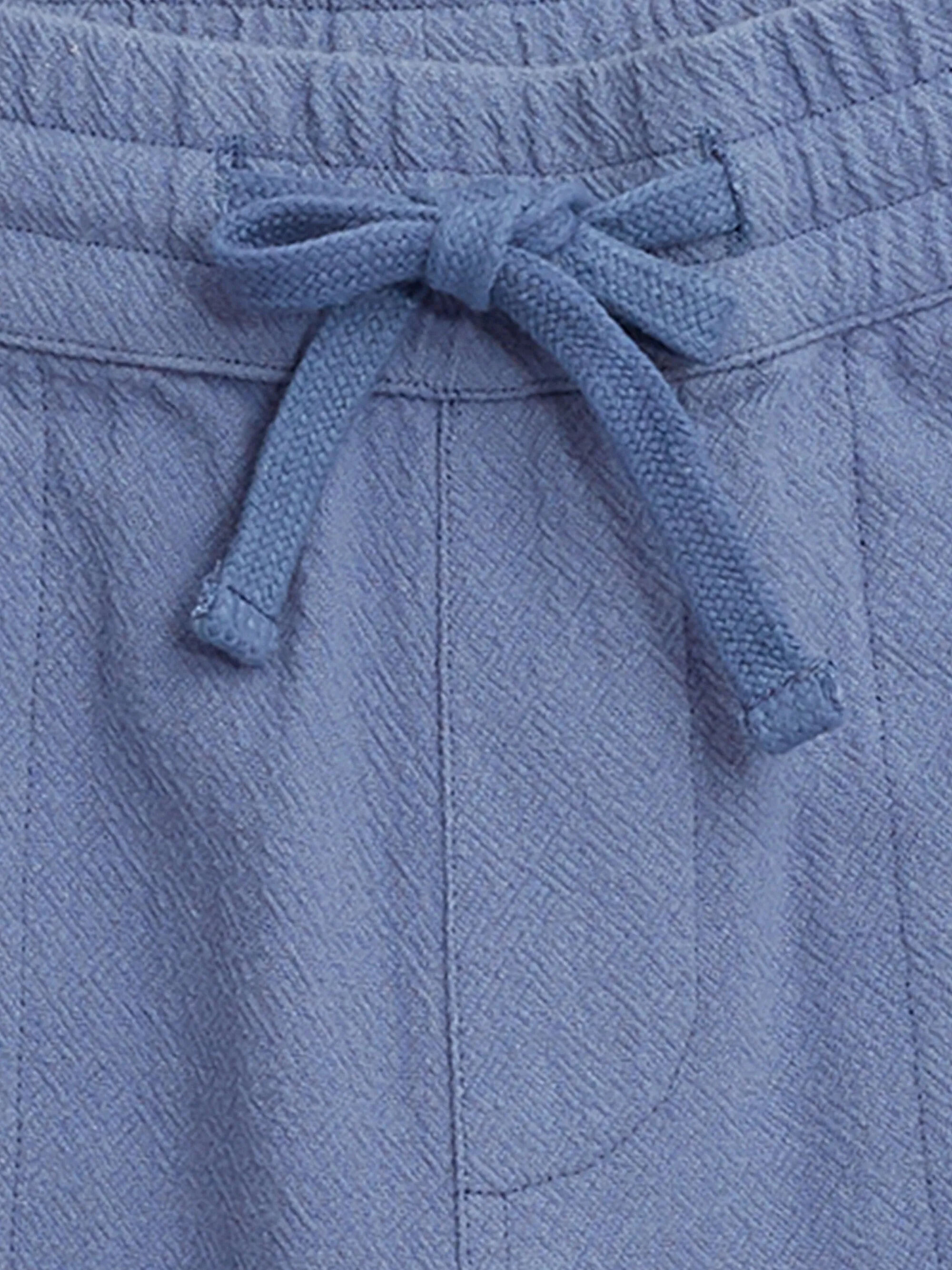 Loose crushed cotton shorts - GOTS/Vegan - Moonlight Blue Knowledge Cotton