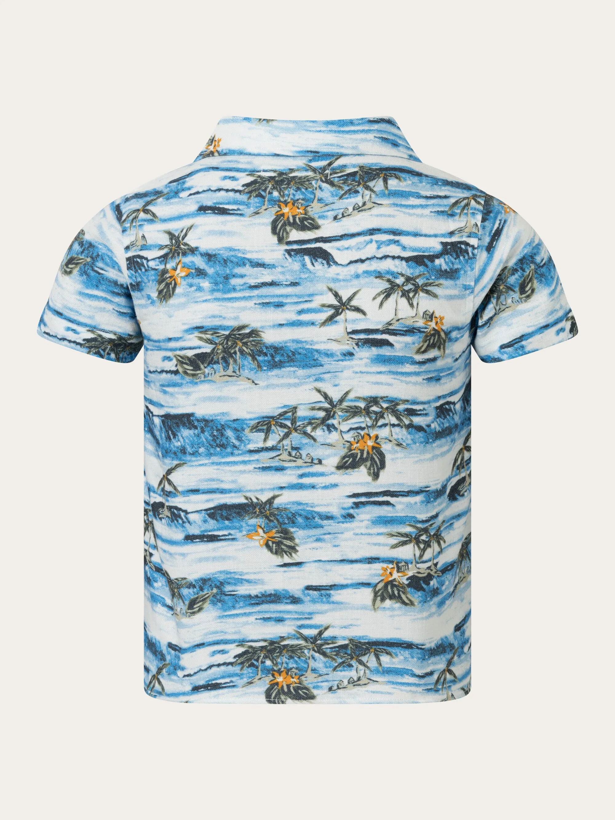 Loose fit AOP short sleeved shirt - AOP Knowledge Cotton