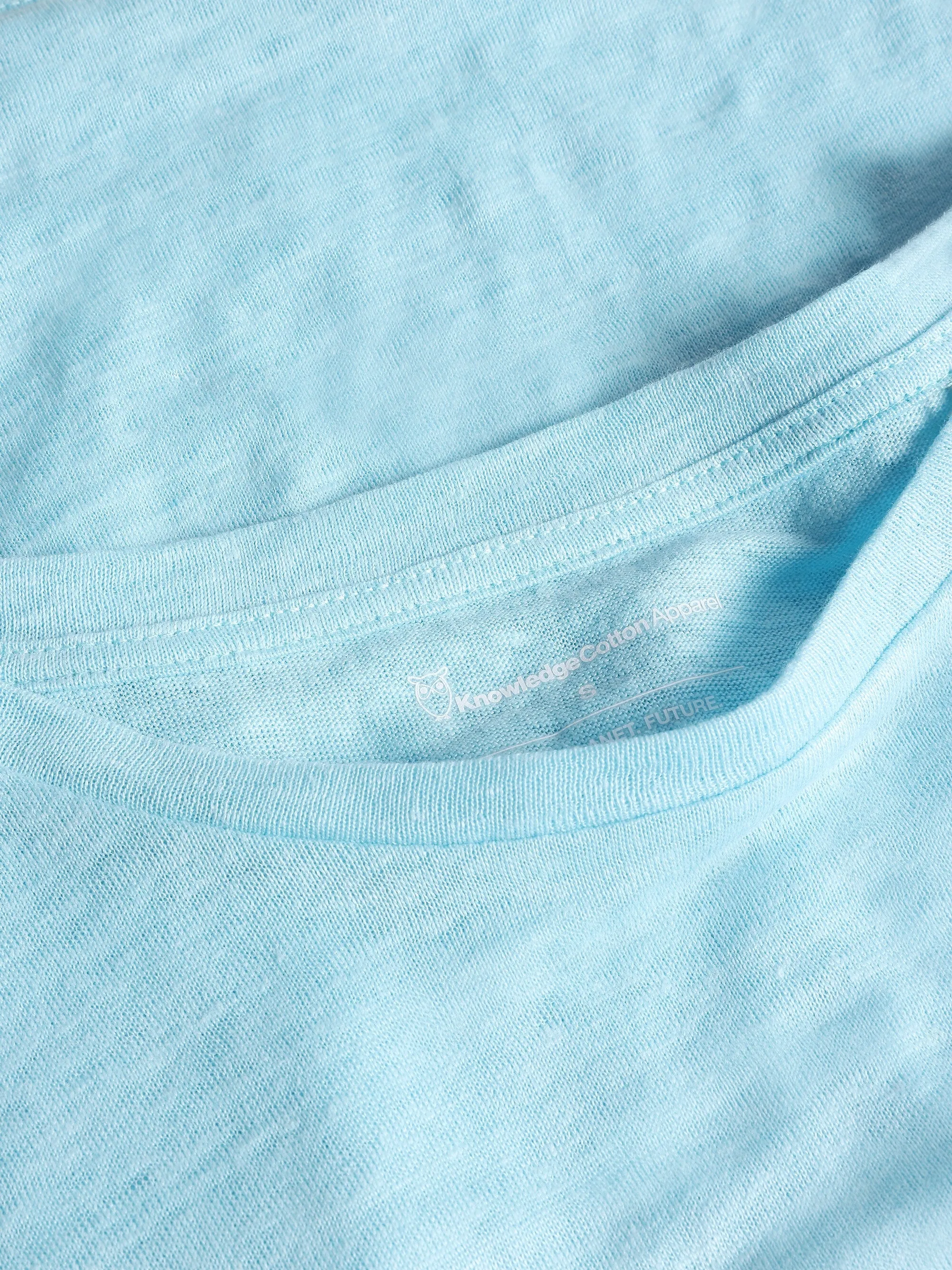 Loose fold up linen t-shirt - Aqua-Esque Knowledge Cotton