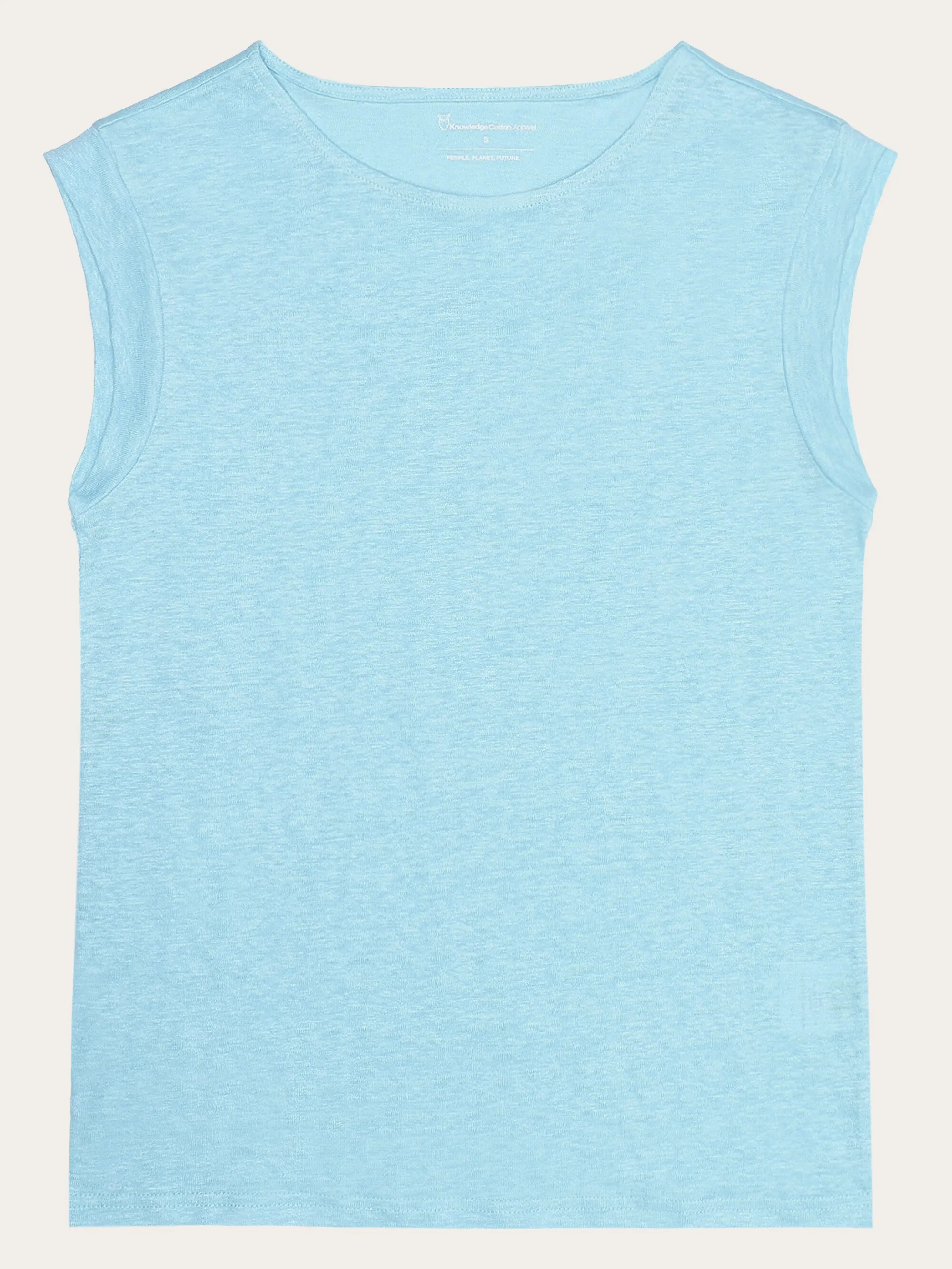 Loose fold up linen t-shirt - Aqua-Esque Knowledge Cotton