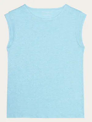 Loose fold up linen t-shirt - Aqua-Esque Knowledge Cotton